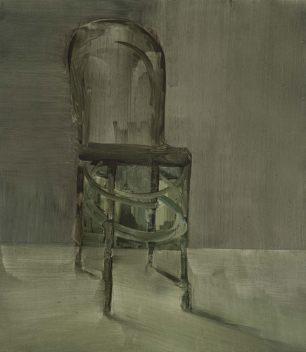 Lara Viana 'Untitled (chair)' oil on board, 47×40cm (18×16in) 2011, photograph by Andy Keate