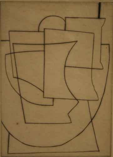 Ben Nicholson 'Still Life' etching on paper, 19×13.5cm 1948, courtesy of the British Council Collection