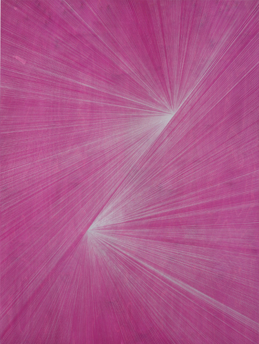 Lothar Götz 'Purple Rain' gouache, pencil and colour pencil on board (beech ply), 120×90cm, 2014, photo Andy Keate