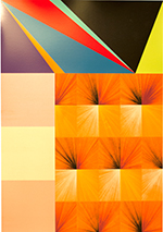 Lothar Götz's silkscreen print: Durchgangzimmer Orange