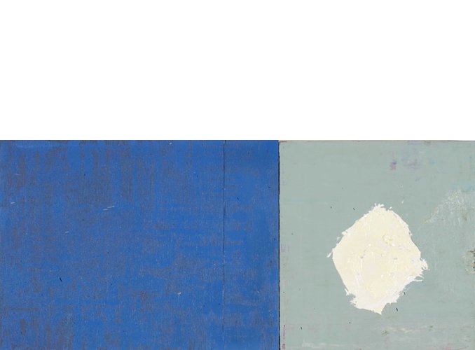 Walter Swennen 'Blue Blue' oil on wood, 36&times;82cm (14"&times;32") 2008, photo by Andy Keate.
