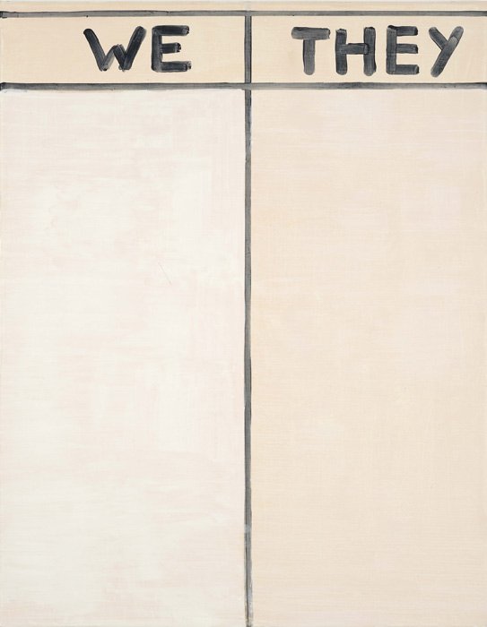 Walter Swennen 'We/They' oil on linen (90&times;70cm/35.5"&times;27.5") 2010, photo by Andy Keate.
