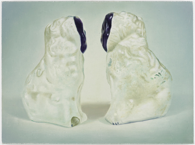 Christopher Hanlon 'Porcelain Dogs' oil on linen stretched over board, 339.8×28.6cm/15.7×11.3in 2014 2014, photography by Andy Keate, 2014