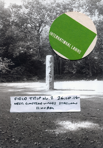 (International Lawns present: Field Trip No.2: meet at Elmstead Woods Station at 11 am on Sunday 26 October 2014)