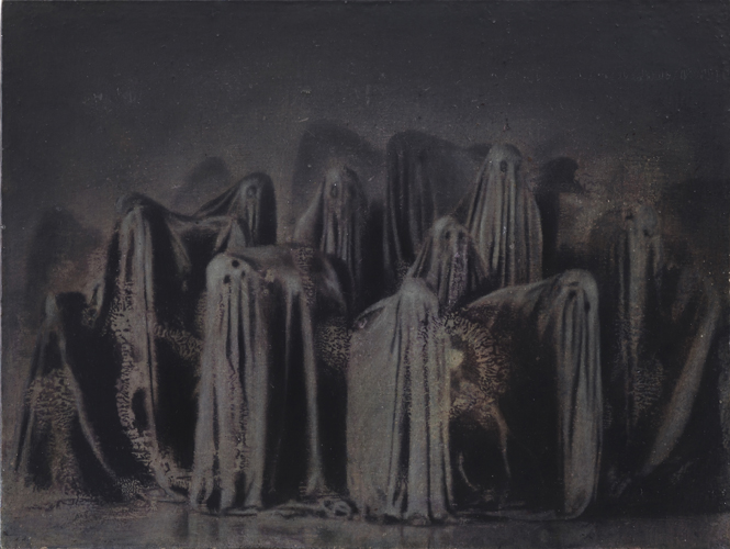 Fiona Finnegan 'Witches' oil on board, 30×40cm, 2016, photo by Andy Keate