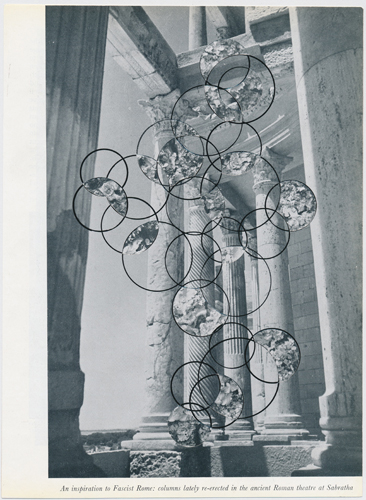 Jeffrey TY Lee 'Untitled (Column/Moth)' found image, ink, 23.6cm×17.2cm 2014.