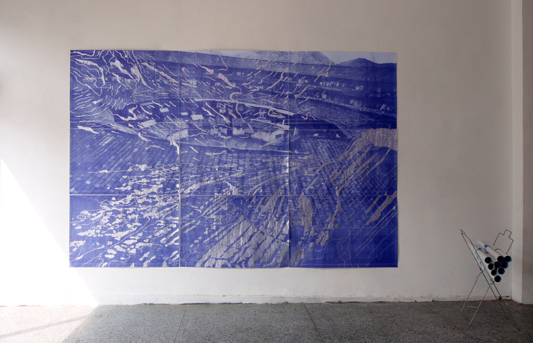 Jeffrey TY Lee and Terue Yamauchi 'Untitled (Blueprint)' 2011, installation view at Kyushu Art Gate, Hakata Art Act vol.1, Japan, 2011