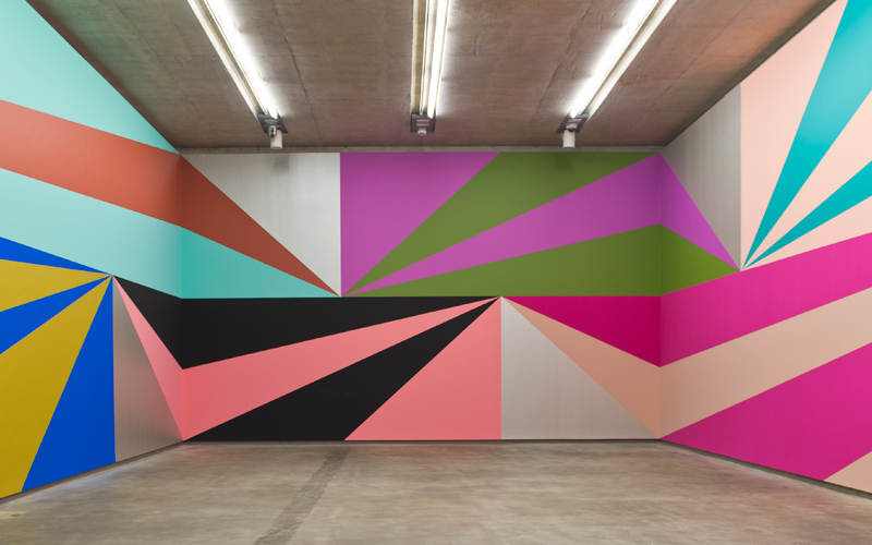 Lothar Götz 'Double–Take' emulsion on wall, Sunken Gallery, The MAC Belfast, 2013, photo by Jordan Hutchings.