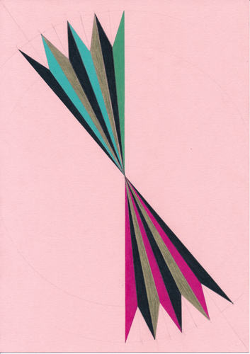 Lothar Götz 'Pas de Trois (Pink III)' pencil and colour pencil on paper, 29.7×21cm, 2016
