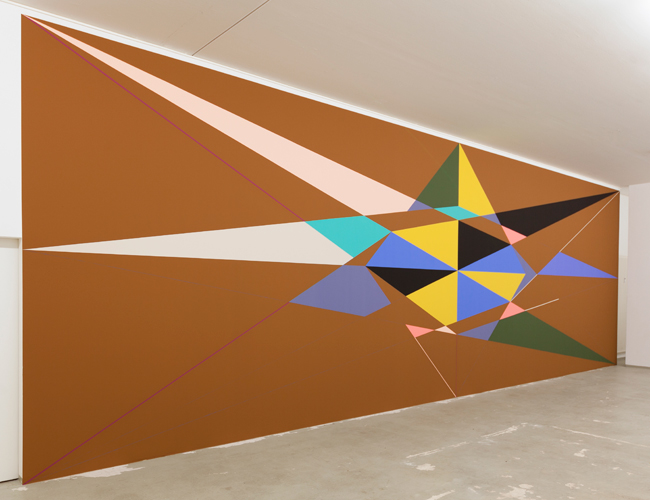 Lothar Götz 'Flatowallee 16, Berlin' Emulsion on wall, Retreat, (solo exhibition) Neuer Kunstverein Wuppertal, Germany, 2013, photo by Gos Design