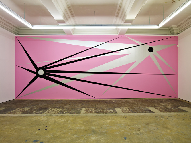 Lothar Götz 'The Ghost of The Bauhaus' acrylic on wall, Workplace Gallery, Gateshead, UK, 2013