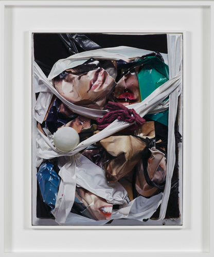 Neil Gall 'Cross eyed and painless' oil on gesso panel, 45×35cm 2013, presented in an off–white spray–painted double tray frame: 60×50cm, photography by Andy Keate