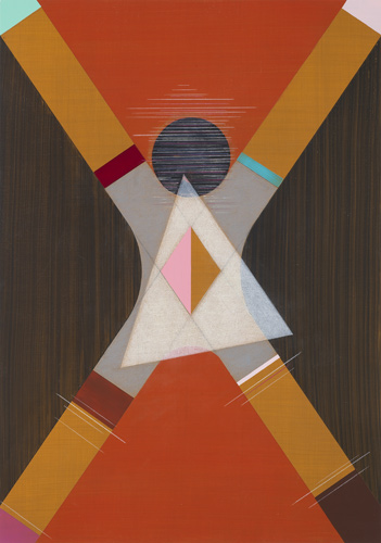 Lothar Götz 'House for El Lissitzky' acrylic and pencil on board, 2009, (60 x 42 cm/23.5" x 16.5") photo by Andy Keate