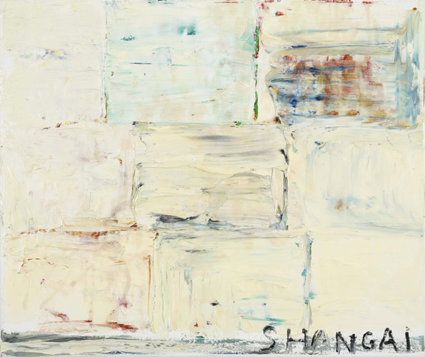 Walter Swennen 'Shangai 7' (50×60cm/19.5×23.5in) oil on cotton, 2010; photo by Andy Keate